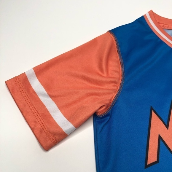 MIAMI Marlins Youth Baseball Team Jersey Blue & Orange Baseball Team T-Shirt Top - Picture 8 of 13